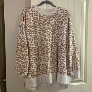 Aerie XL leopard sweatshirt